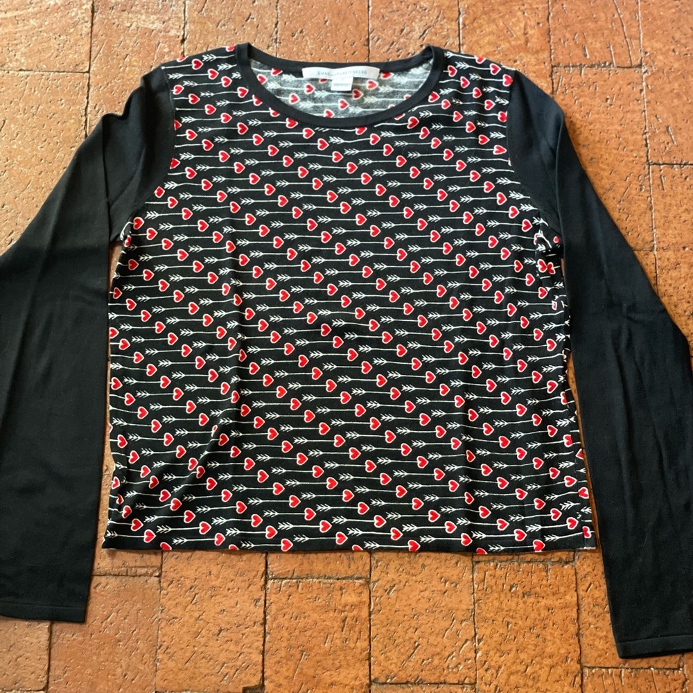 Diane Von Furstenberg light cotton heart sweater